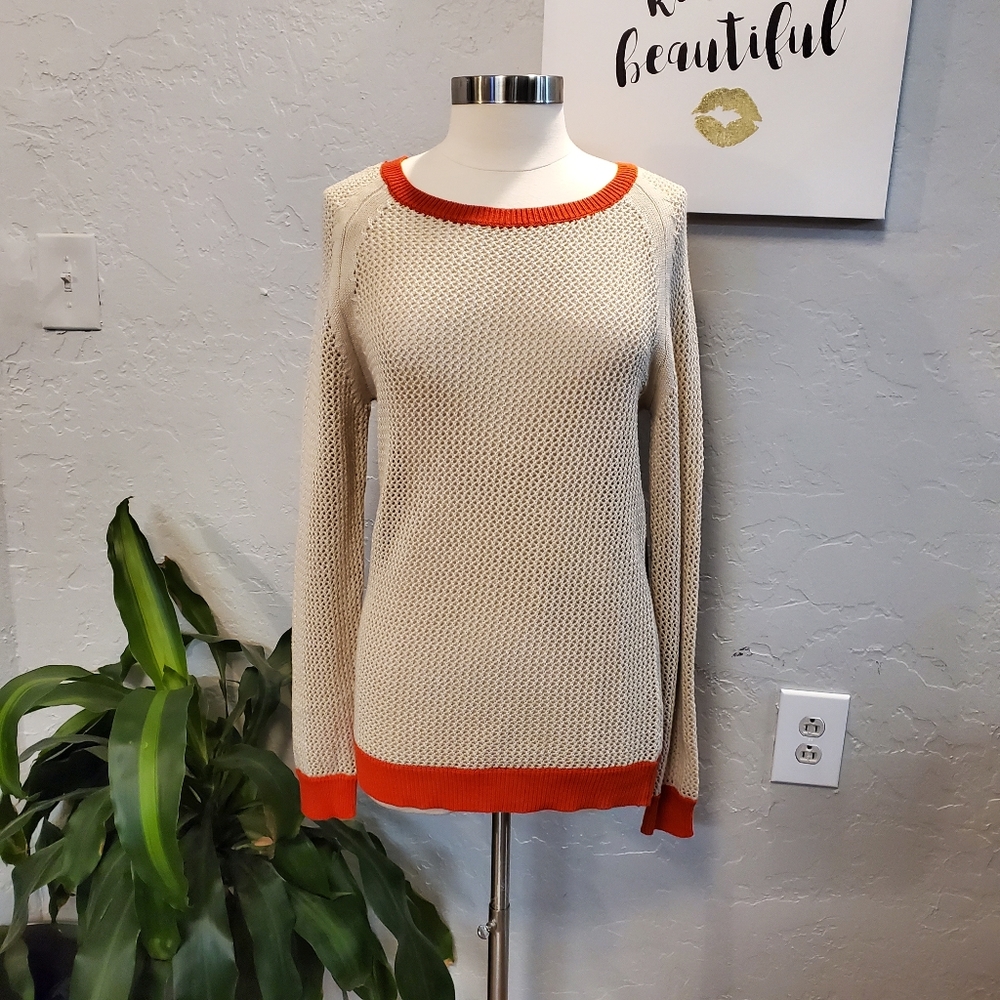 Open knit pullover sweater